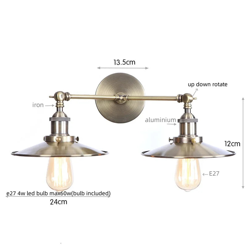 DecorBites™ Dual Head Pink LED Wall Light for Bedroom Decor & Hotel Industrial Style
