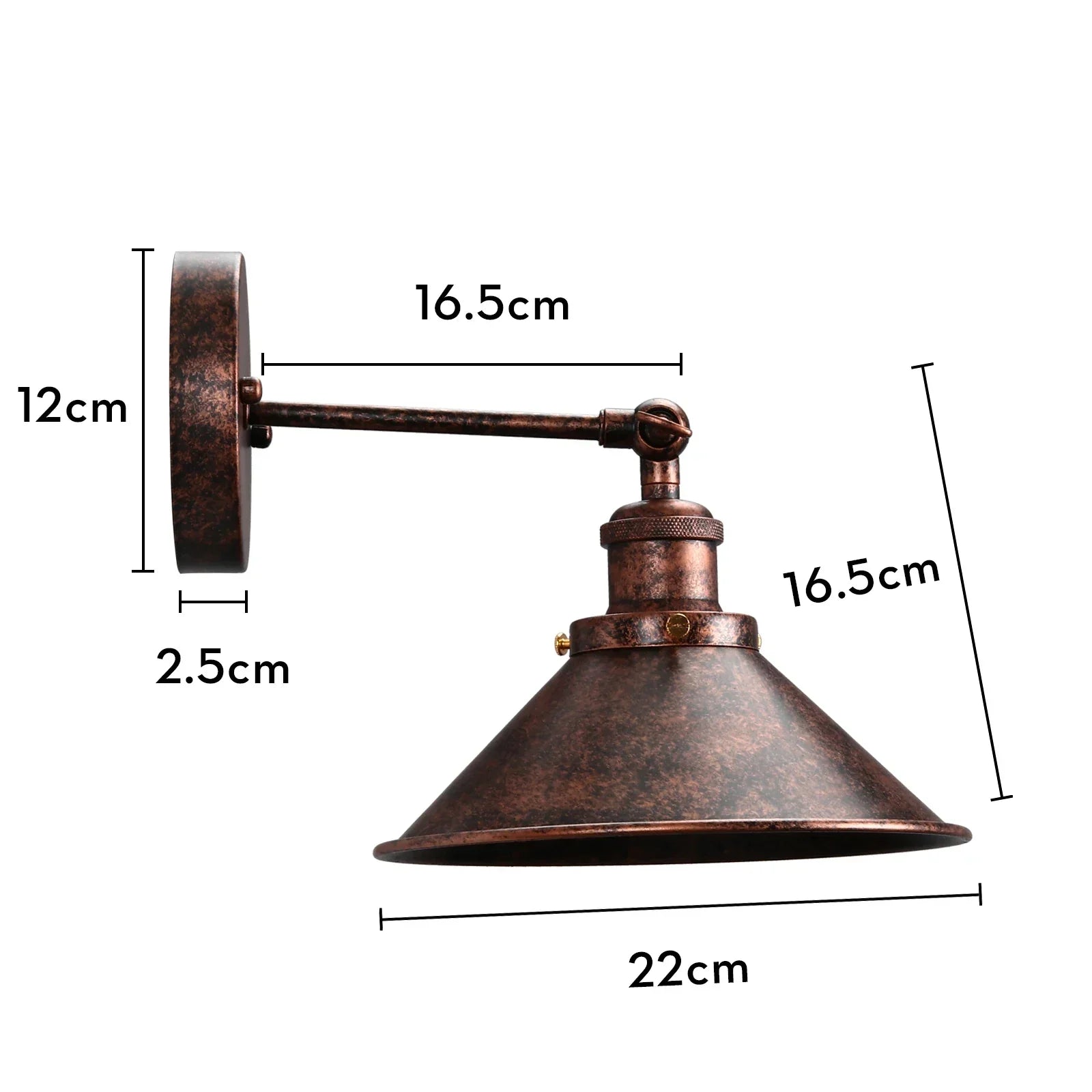 DecorBites™ Industrial Retro Loft Wall Sconce E27 Bedside Lights Fixtures for Living Room