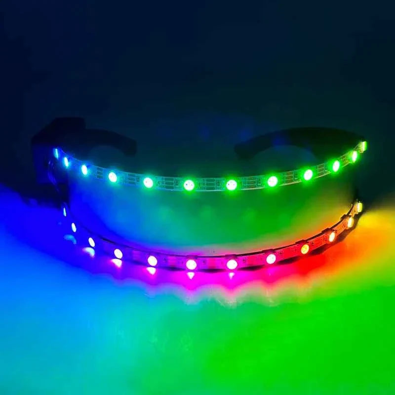 Cyberpunk Futuristic Luminous Rave Goggles LED glowing glasses Accessories