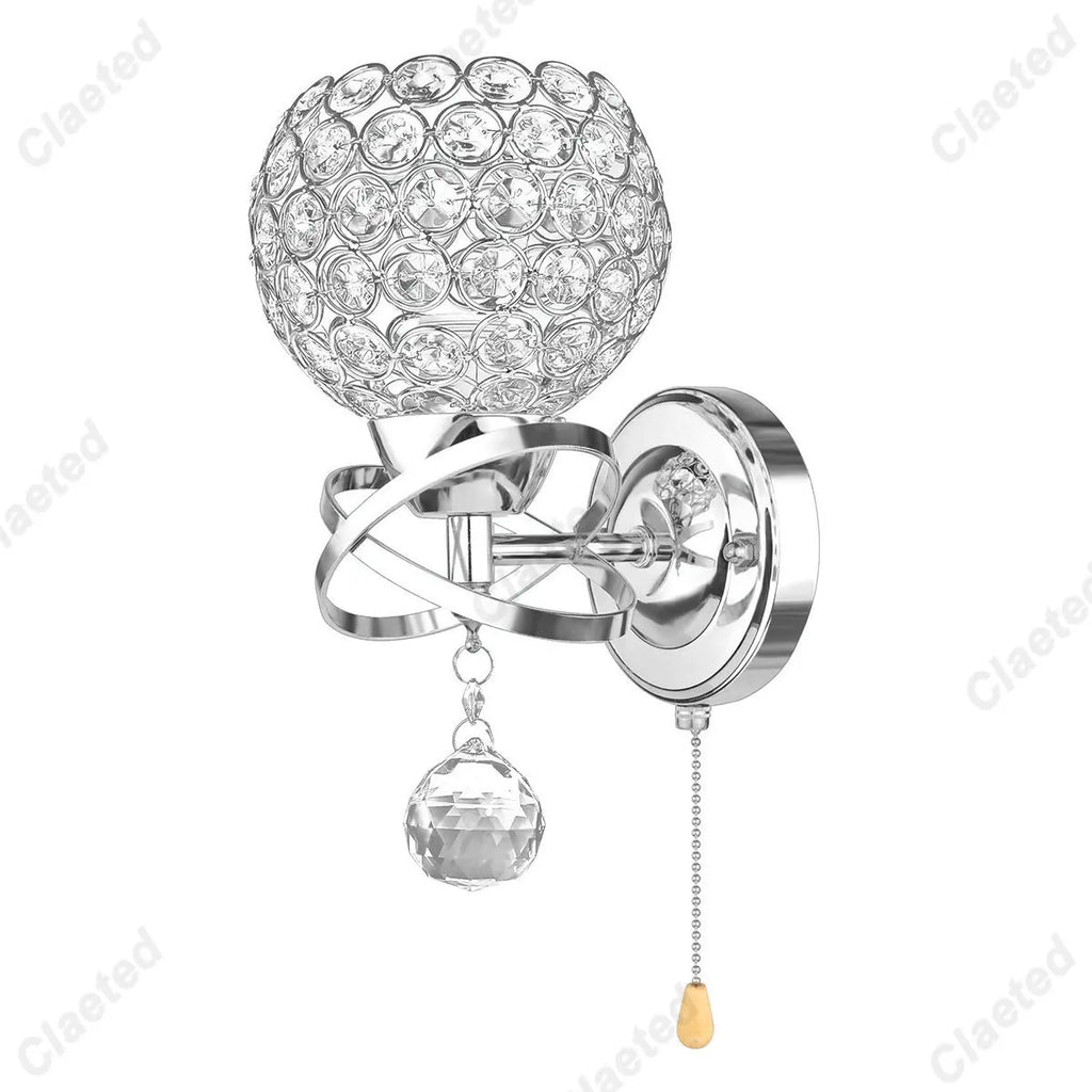 DecorBites™ Crystal Wall Light: Elegant Bedroom Bedside Lamp E27 Sconce, European Design