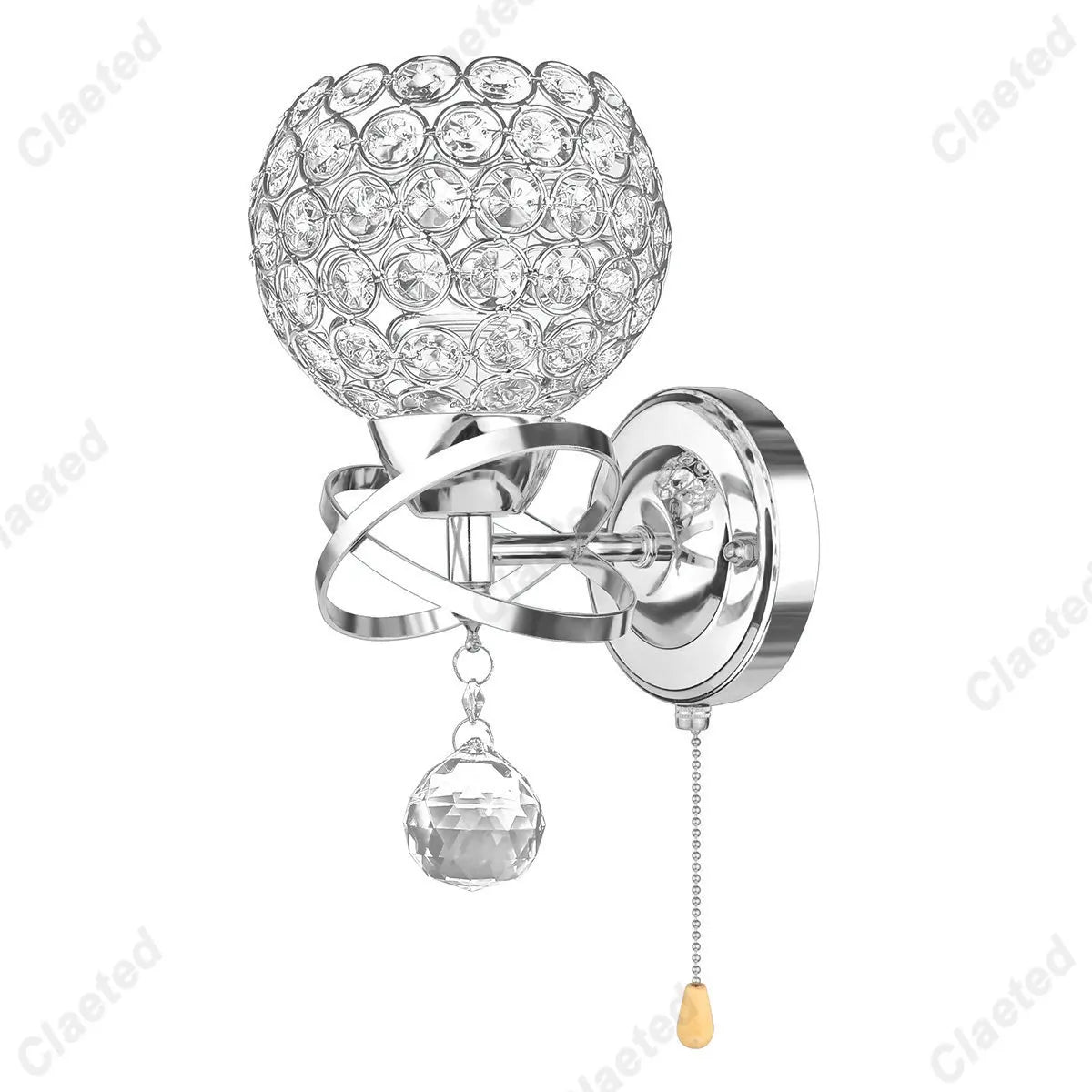 DecorBites™ Crystal Wall Light: Elegant Bedroom Bedside Lamp E27 Sconce, European Design
