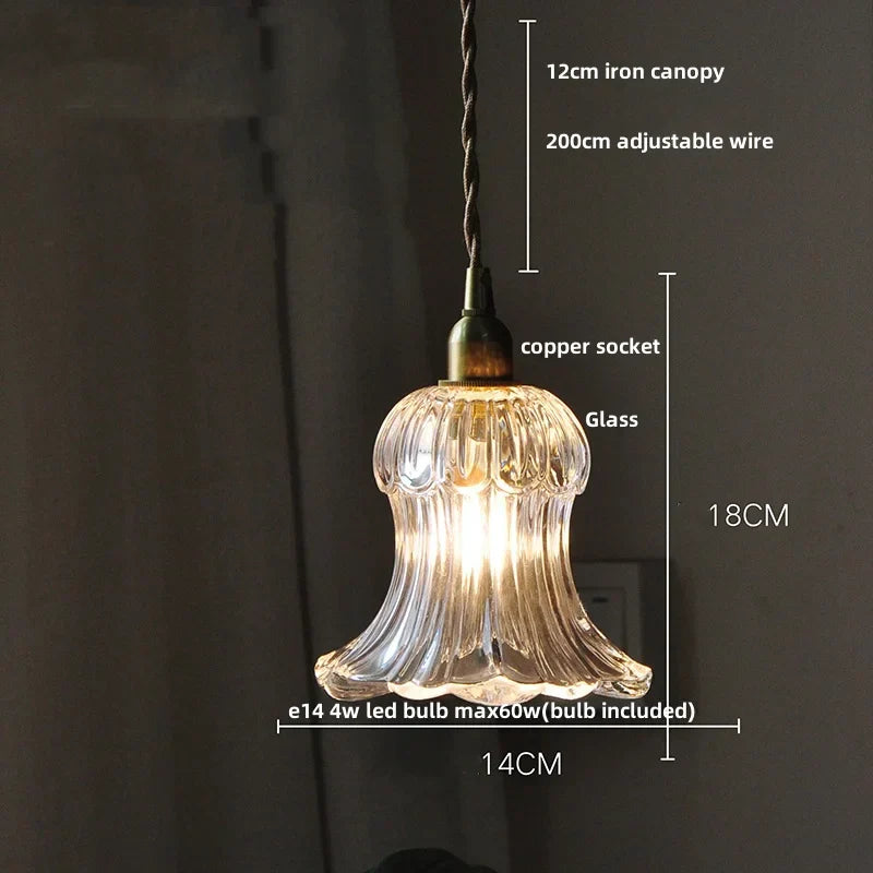 DecorBites™ Glass LED Pendant Lamp, Modern Nordic Style, Adjustable 2m Wire, Copper Socket