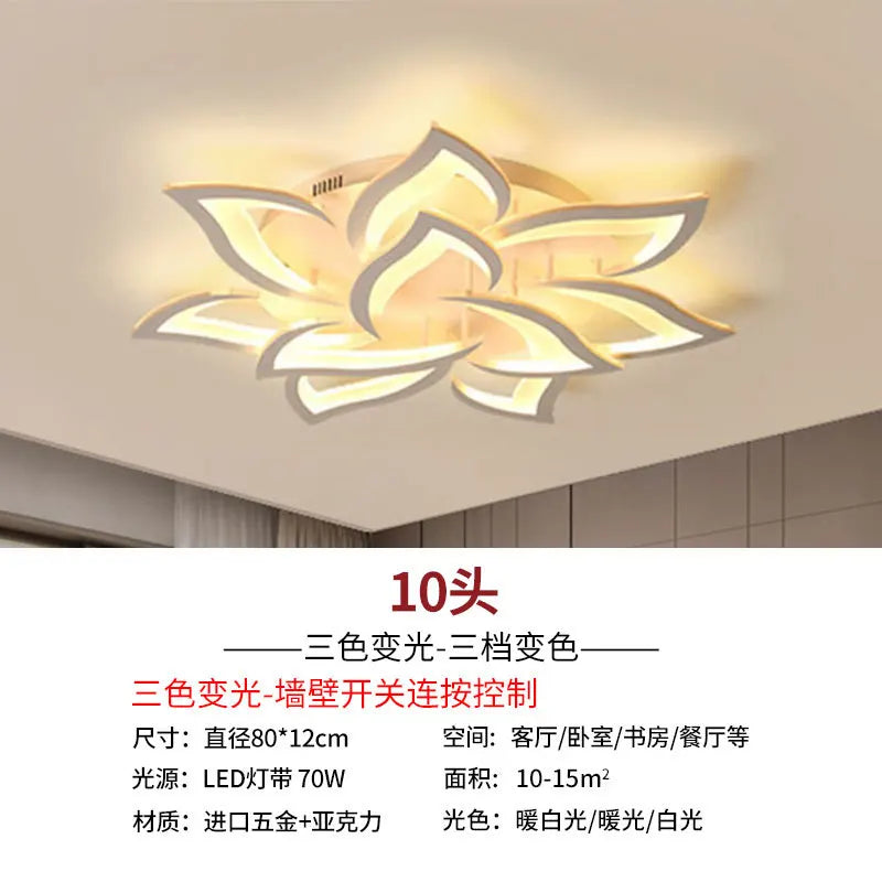 DecorBites™ Lotus Chandelier: Modern LED Ceiling Light Fixture for Home, Living Room, Bedroom.