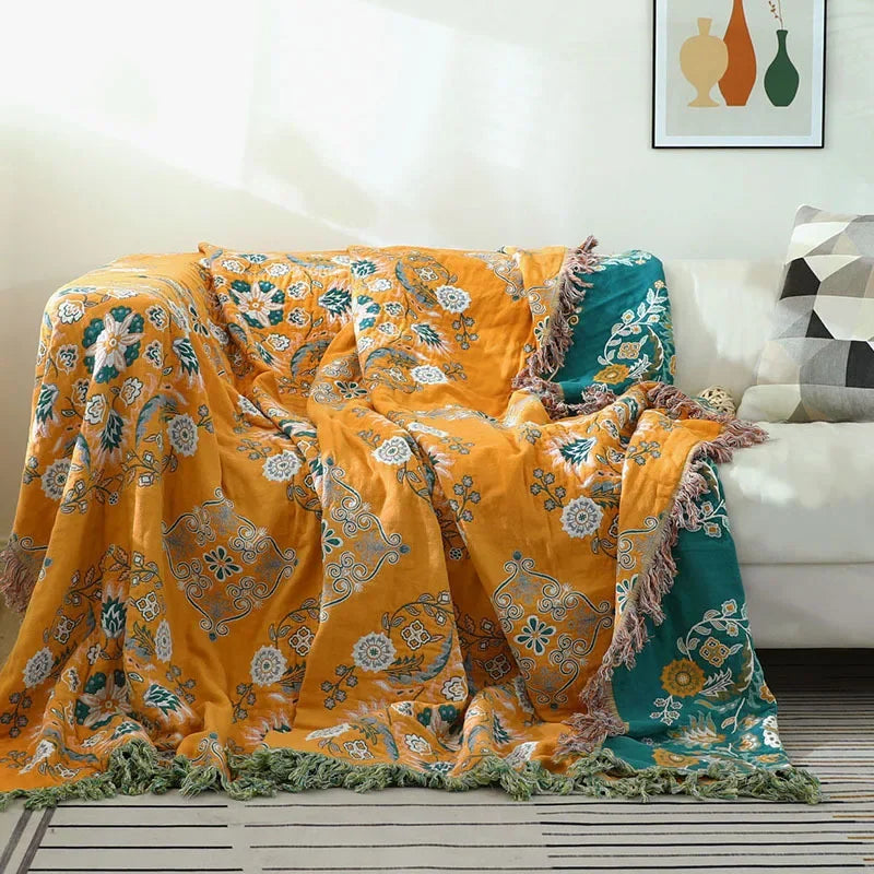 DecorBites™ Japanese Cotton Blanket - Soft Multi-Functional Leisure Blanket & Sofa Throw