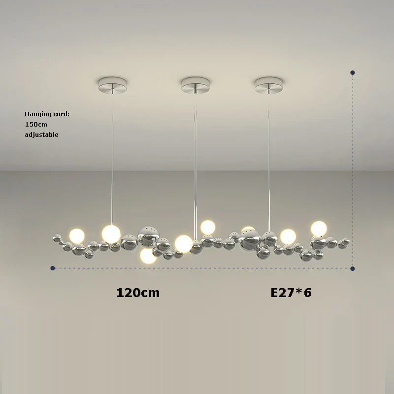 DecorBites™ Dimmable LED Hanging Pendant Light for Living Room - Gold Silver Luminaire