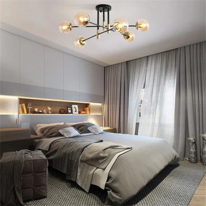 DecorBites™ Glass Ball LED Chandelier for Modern Living Room and Kitchen Lighting