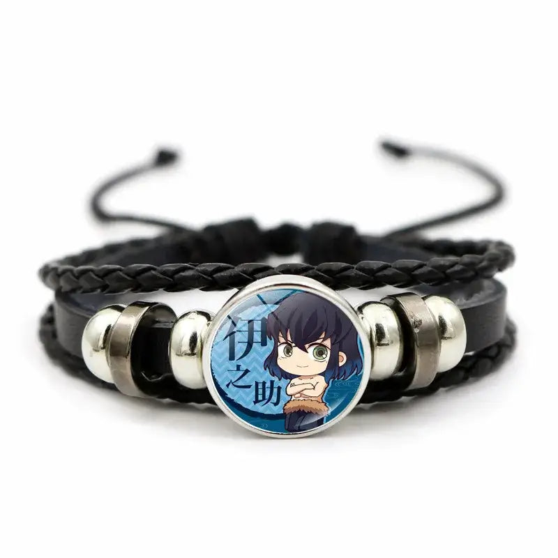 Demon Slayer Bracelet: Tanjiro & Nezuko Leather Charm
