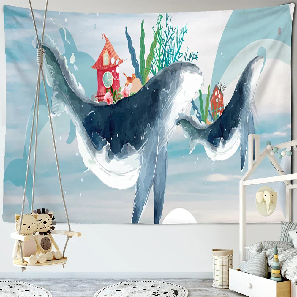 DecorBites™ Dream Whale Tapestry Wall Hanging for Kids Room and Home Decor