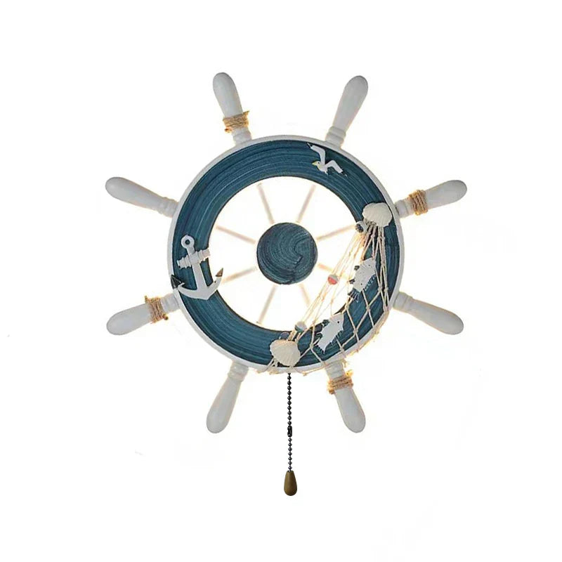 DecorBites™ Kids LED Ship Rudder Wall Light - Mediterranean Decor Ocean Theme