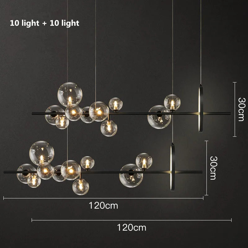 DecorBites™ Glass Ball G9 LED Chandelier: Modern Minimalist Nordic Design