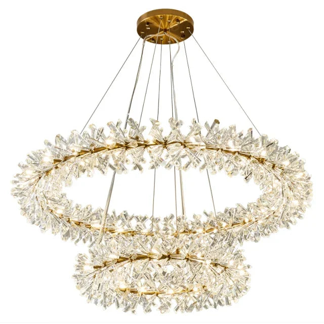 DecorBites™ Crystal LED Chandelier for Home Decor – Modern Hanging Lamp