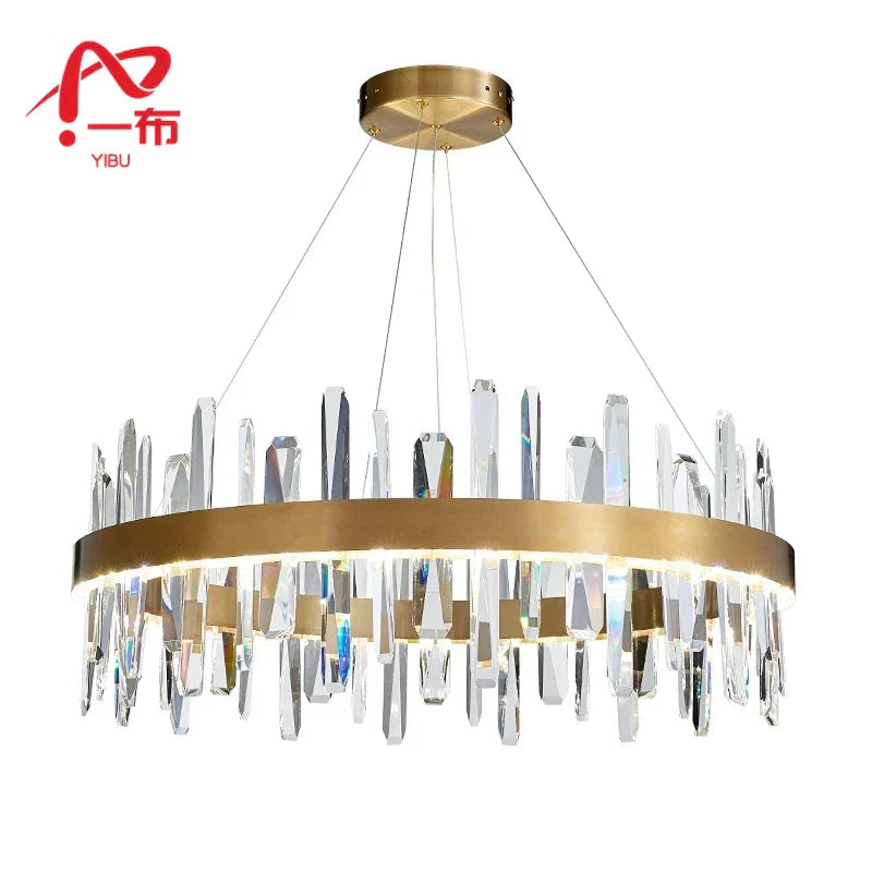 DecorBites™ K9 Luxury Pendant Chandelier: Elegant Indoor LED Lighting for Kitchen, Living Room & Bedroom.