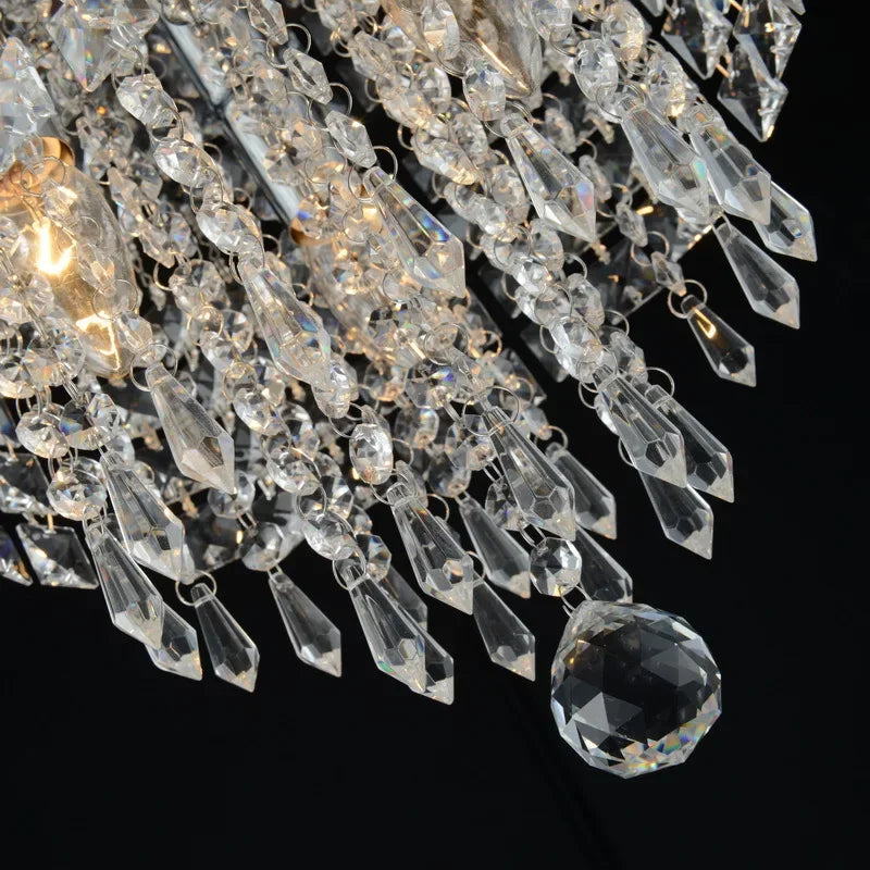 DecorBites™ Crystal Led Chandelier: Small Luxury Gold/Silver Ceiling Light for Home Living Room Hallway
