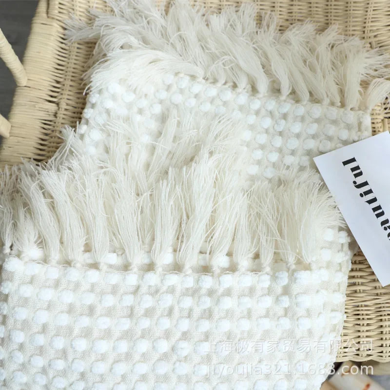 DecorBites™ Knitted Nordic White Casual Blanket - Soft & Comfortable Sofa Throw Bed End Cover for Home Decor & Travel