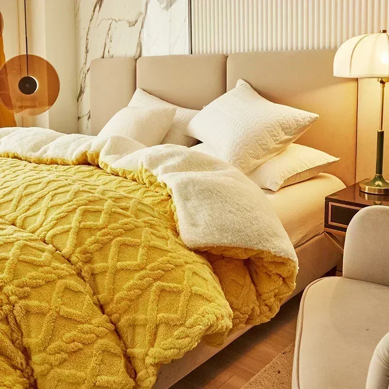 DecorBites™ Cozy Cashmere Blanket Duvet Cover - Soft Warm Fleece Quilt Cover for Beds