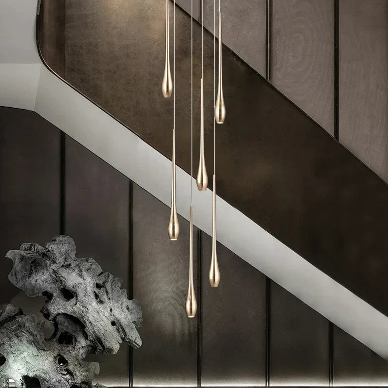 DecorBites™ Gold-Plated LED Chandelier for Luxury Living Room and Restaurant