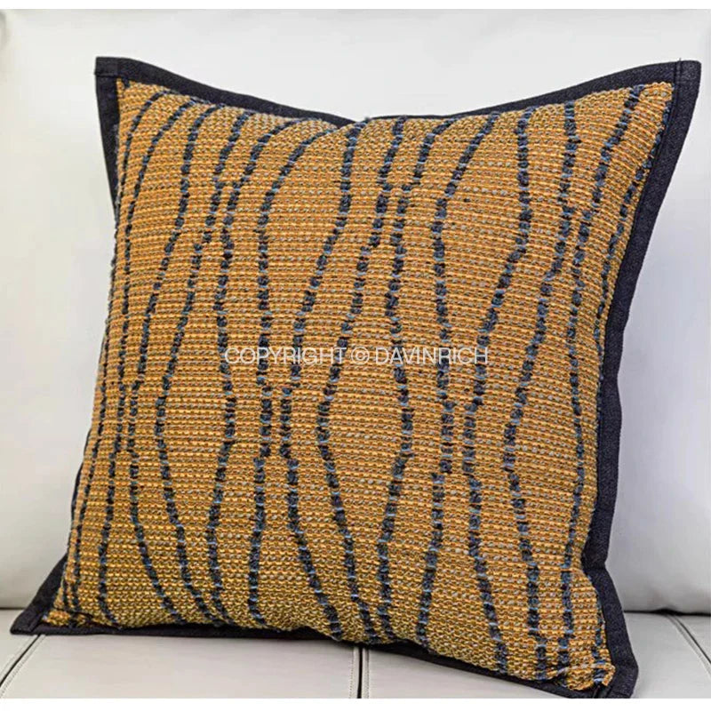 DecorBites™ Cotton Hemp Geometric Throw Pillow Case 45x45cm Wabi Sabi Style Decorative Cover