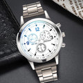 Men's Business Quartz Watch with Stainless Steel Band & Bracelet – 40mm Case (Single or 2-Pack)