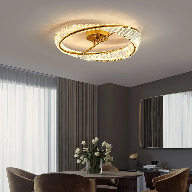 DecorBites™ Crystal LED Chandelier: Luxury Modern Bedroom & Living Room Ceiling Light
