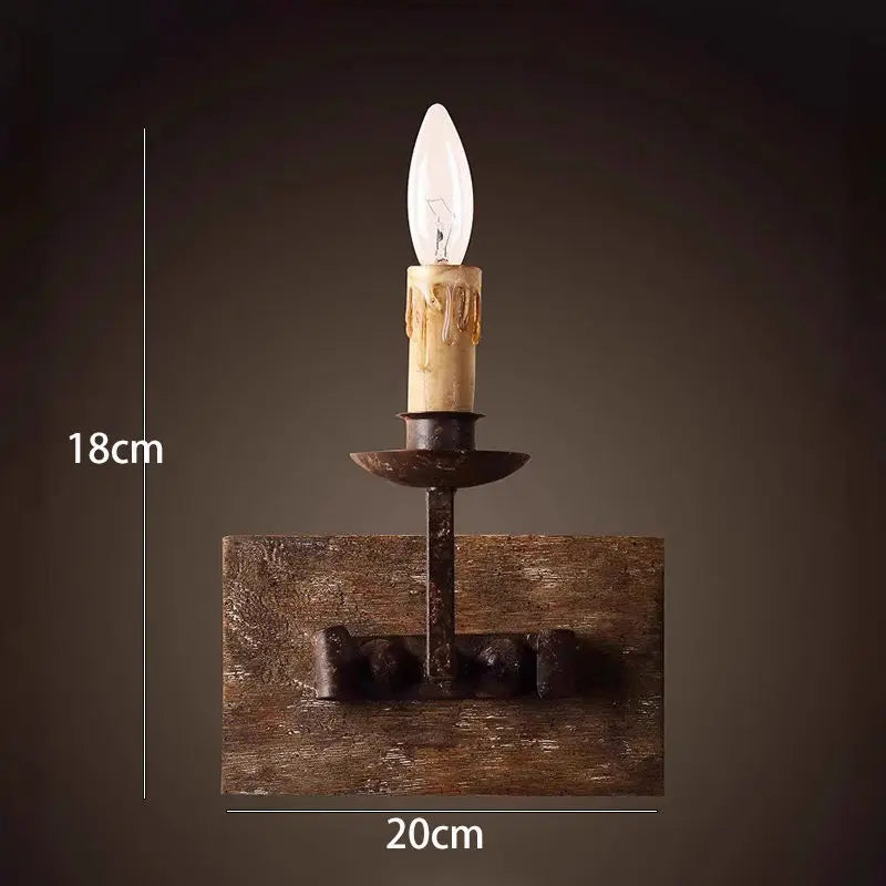 DecorBites™ Country Retro Wall Light Solid Wood for Bedroom Living Room, Creative Lighting