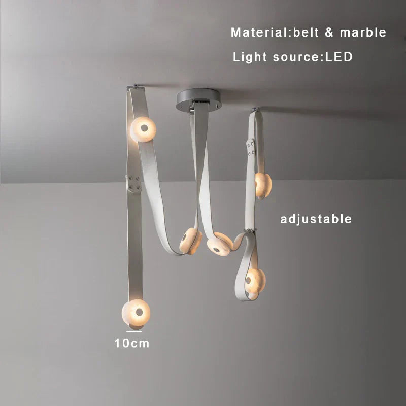 DecorBites™ Leather Marble Pendant Lights Luxury Dimmable Fixture Easy Installation Bedroom Living Room Lamp