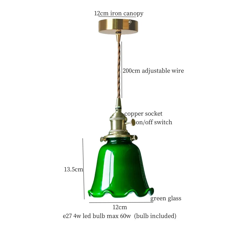DecorBites™ Glass LED Pendant Flower Lampshade for Bedroom & Living Room Decor