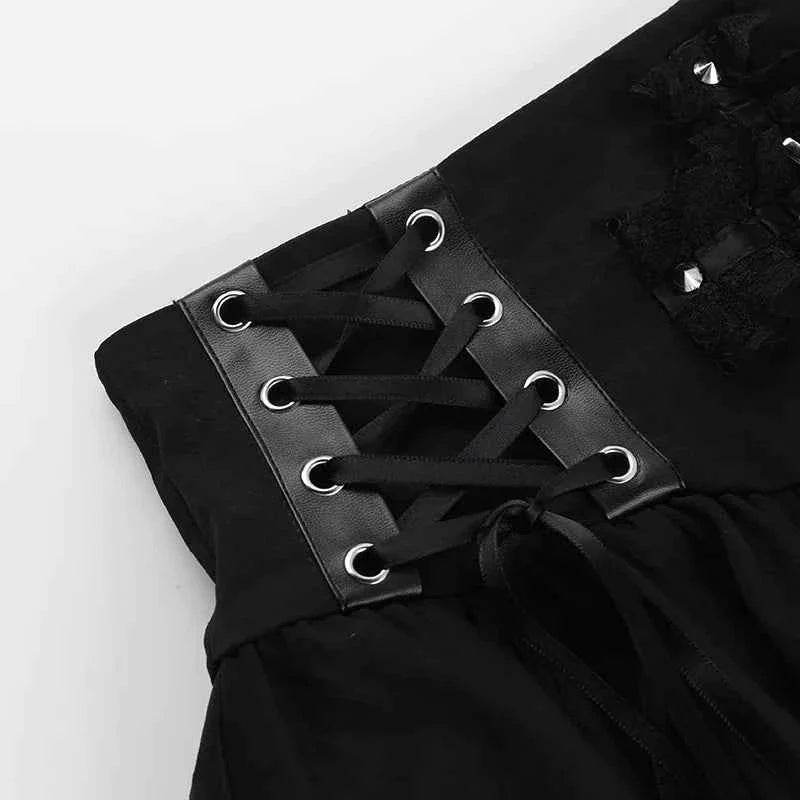 Lace Cross Mini Skirt Y2k Grunge