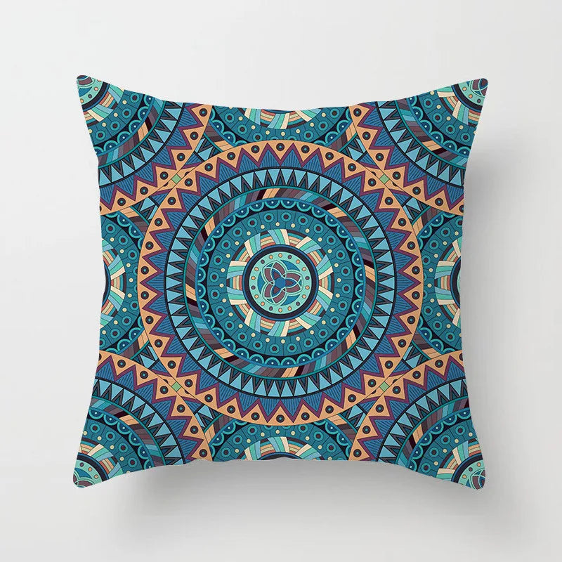 DecorBites™ Geometric Square Pillowcase Ethnic Retro Sofa Pillow Cover 45x45cm Home Decor