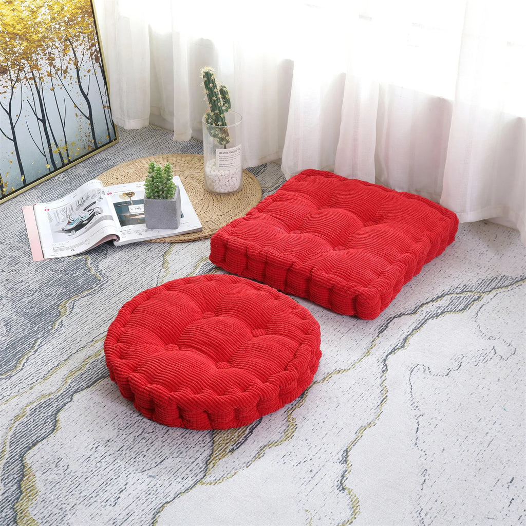 DecorBites™ Corduroy Tufted Floor Seat Cushion for Indoor Living Room Balcony Meditation