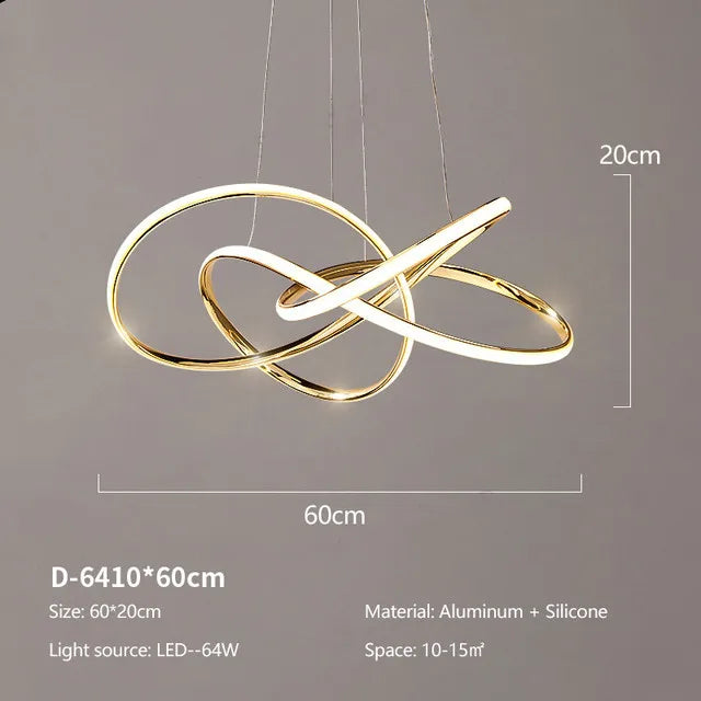 DecorBites™ Gold Ring Chandeliers for Modern Dining Room Luxury Bedroom Lighting
