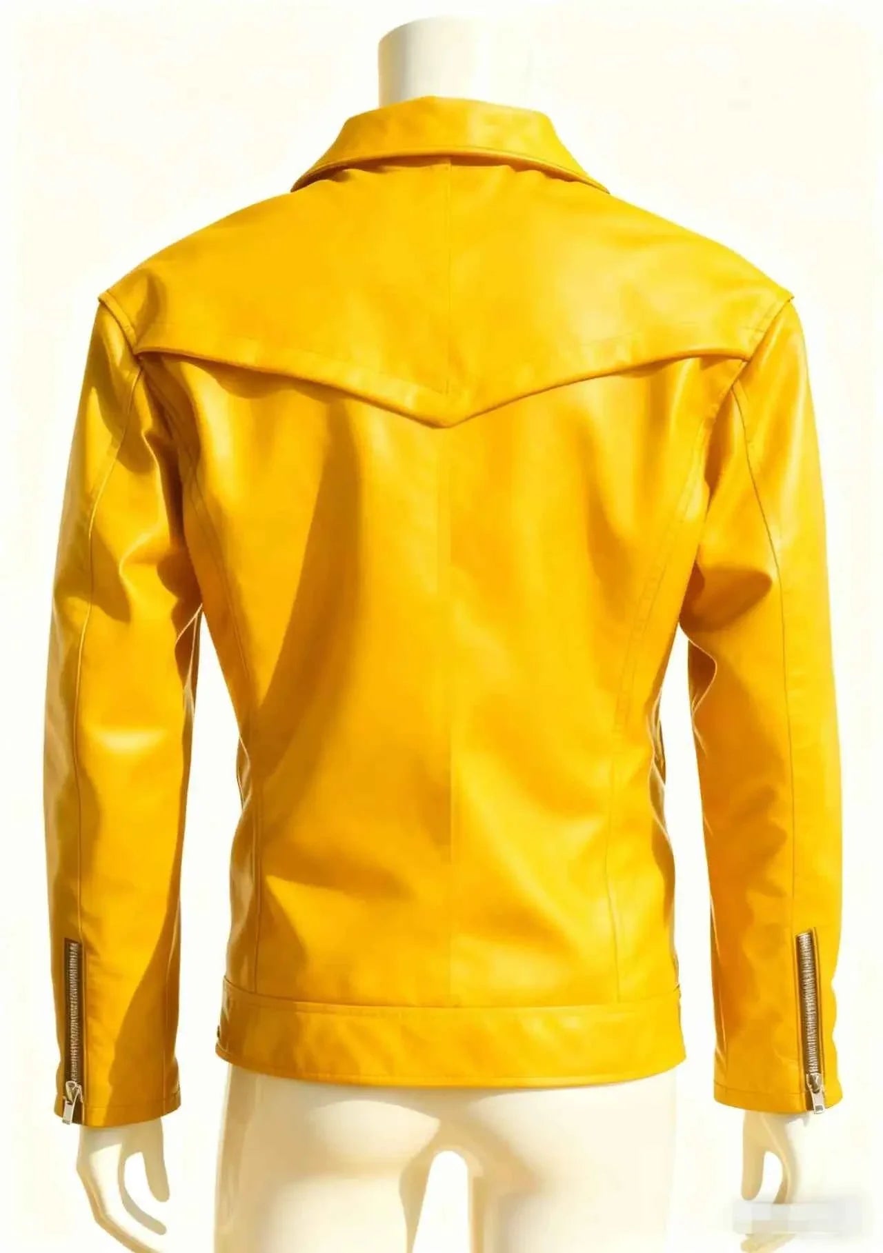 Unisex Oversized Button-down PU Leather Coat with Multiple Zippers Polo Jacket, with Many Zippers