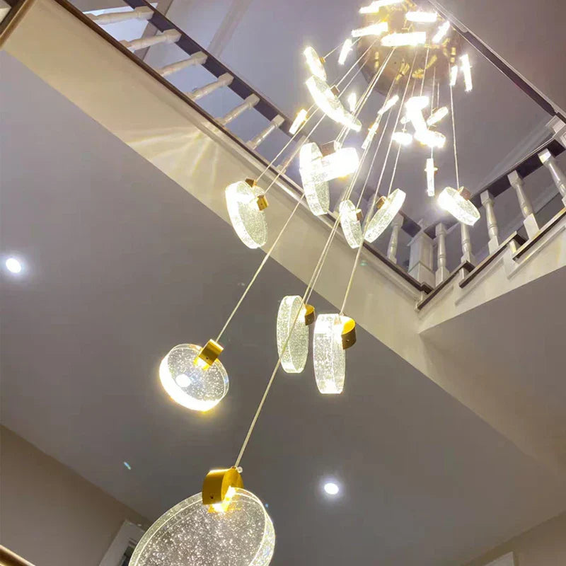 DecorBites™ Crystal LED Stair Slinglight for Nordic Living Room, Villa, and Restaurant