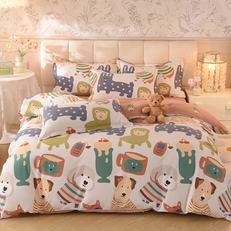 DecorBites™ Cotton Thickened Bedding Set - Single/Double Size, High Quality, Warm & Soft.
