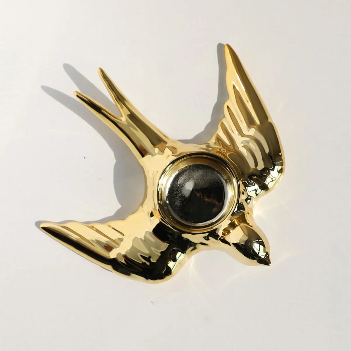 DecorBites™ Golden Bird Ceramic Candle Holder Tray Wedding Decoration