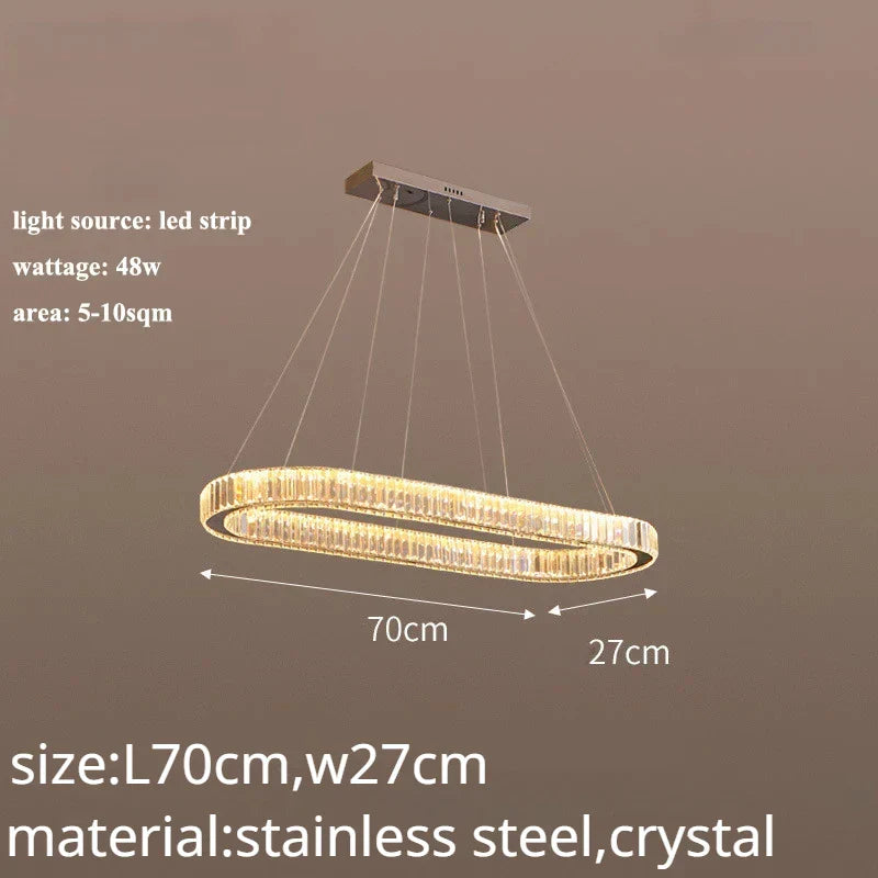 DecorBites™ Crystal LED Chandelier: Modern Luxury Lighting for Living & Dining Room