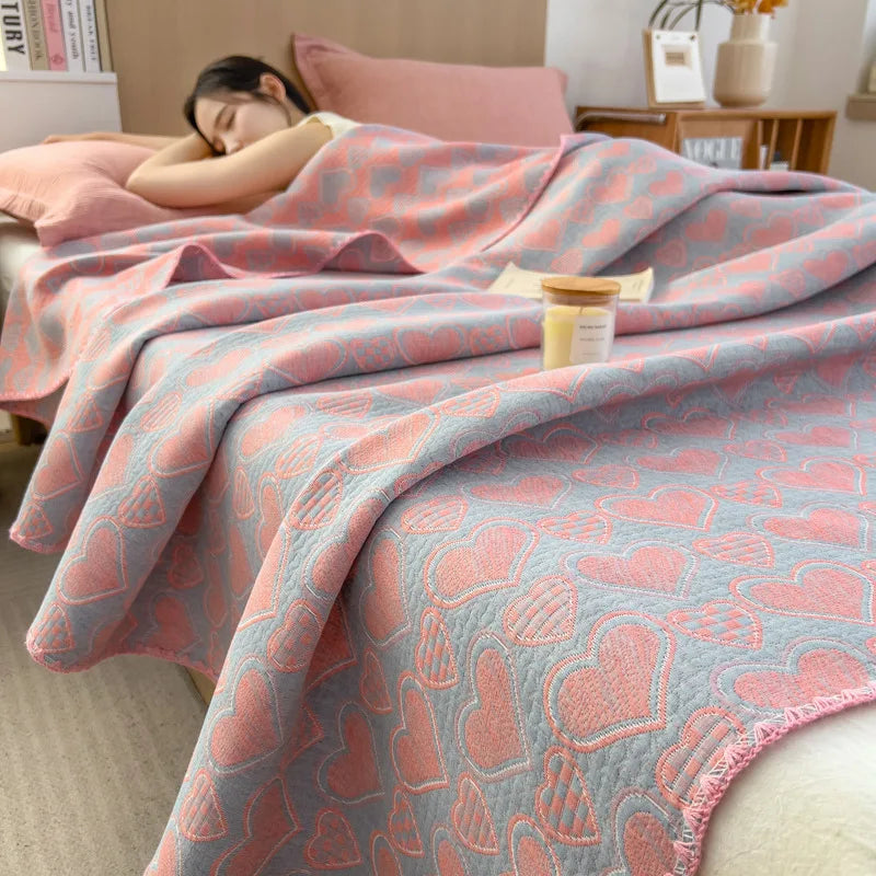 DecorBites™ Cotton Towel Blanket, Rural Printed Thin Quilt - Luxury Breathable Bedspread