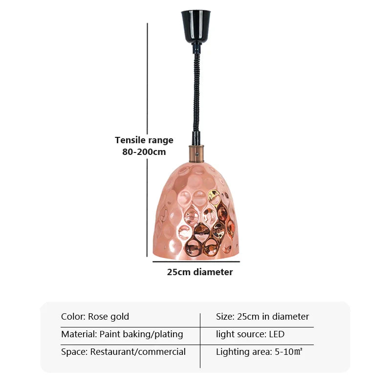 DecorBites™ Electric Heat Lamp Telescopic Food Preservation Pendant Light for Restaurants