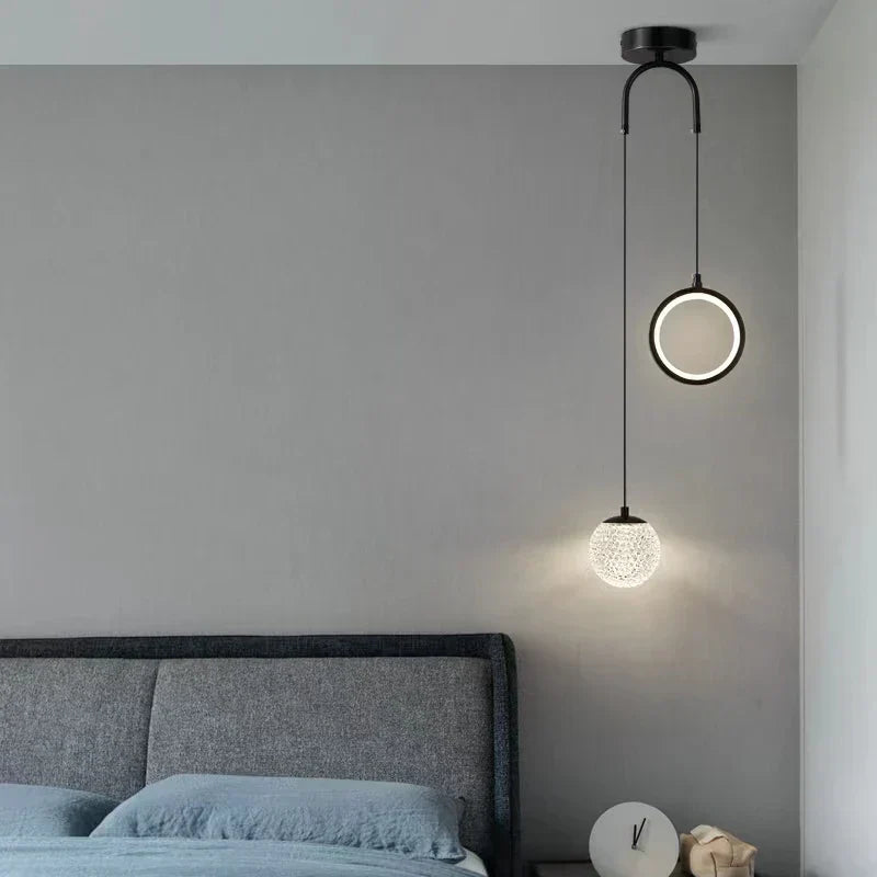DecorBites™ Glass Starry LED Pendant Lights for Nordic Bedroom Chandelier