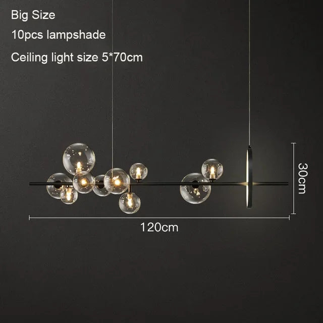 DecorBites™ Glass Ball LED Chandelier: Modern Nordic Style for Living, Dining, Kitchen, Study