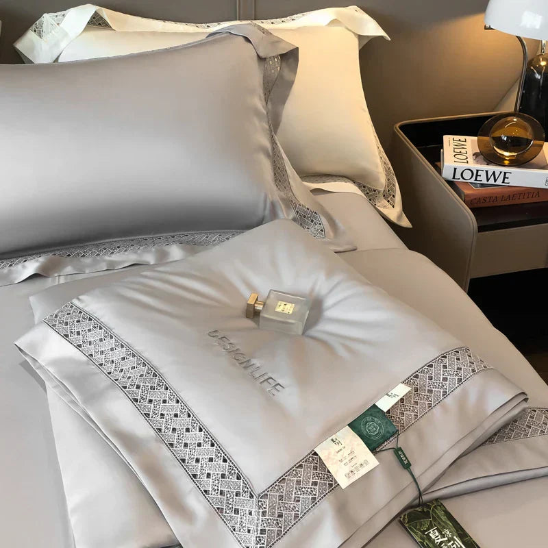 DecorBites™ Eucalyptus Fiber Summer Quilt Bedding Set with Wide Edge & Silky Cool Feel