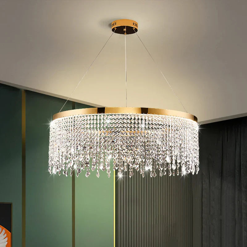 DecorBites™ Crystal Waterfall Chandelier for Foyer Dining Room Hotel Home Decor