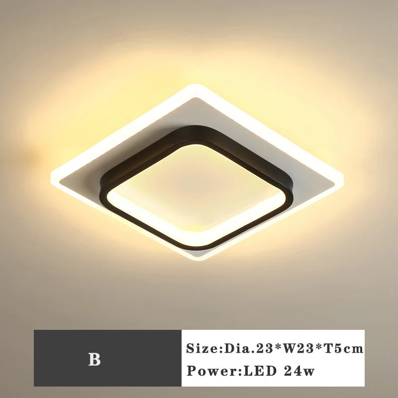 DecorBites™ LED Ceiling Lamp: Square Round Indoor Lighting, Bedroom, Entrance Hall, Neutral/Cool/Warm White