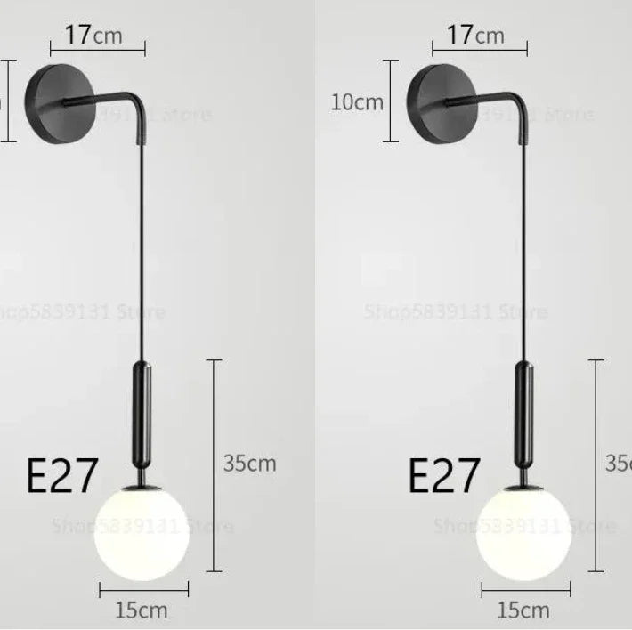 DecorBites™ Elegant Glass Wall Lamp for Living Room Bedroom LED Lighting