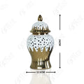 DecorBites™ Elegant Golden Porcelain Jar for Home Decoration and Storage