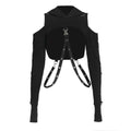 Women's Dark Gothic Crop Top Sweatshirt | Punk Aesthetic | MUNSIEUR