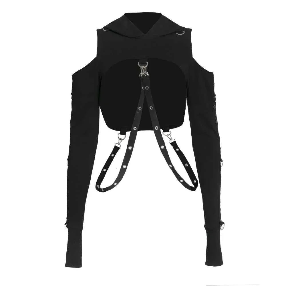 Women's Dark Gothic Crop Top Sweatshirt | Punk Aesthetic | MUNSIEUR
