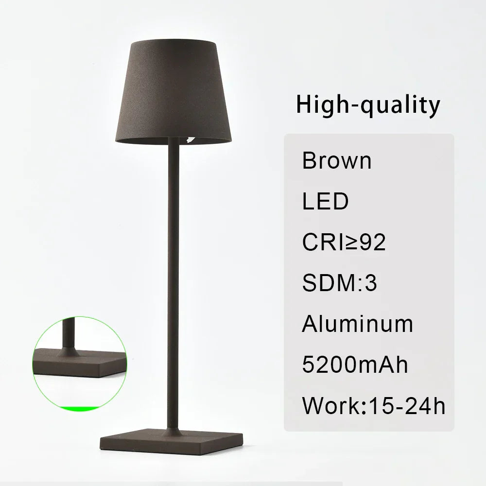 DecorBites™ Cordless LED Mosaic Table Lamp with Wireless Charger and Touch Dimmer