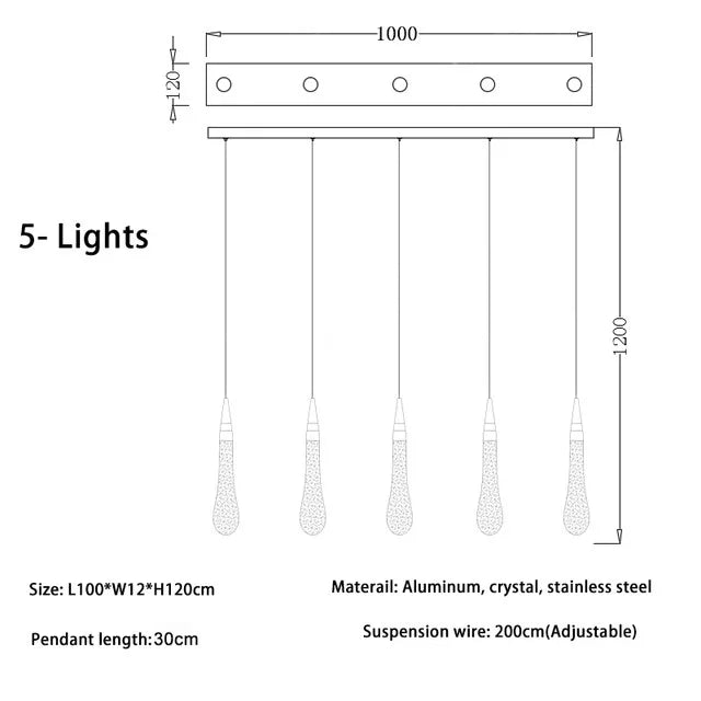 DecorBites™ Crystal LED Chandelier: Modern Loft Art Pendant Lighting for Restaurant, Bar, Staircase