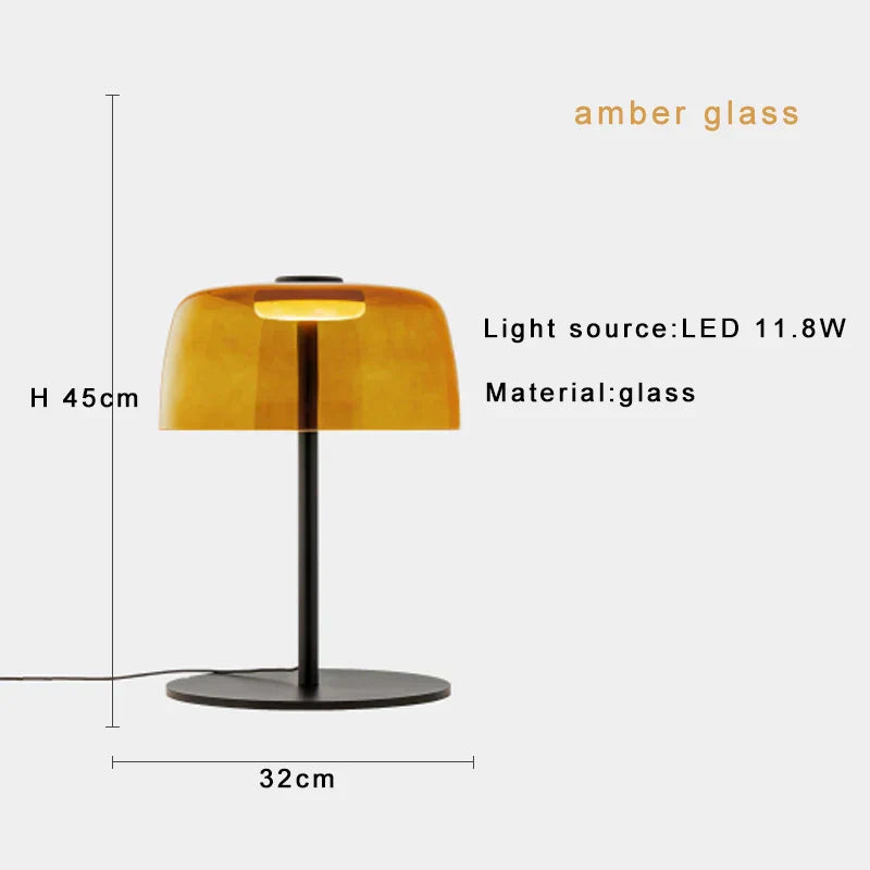 DecorBites™ Glass Table Lamp - Nordic Style Nightstand Lamp, Adjustable Brightness, Minimalist Design
