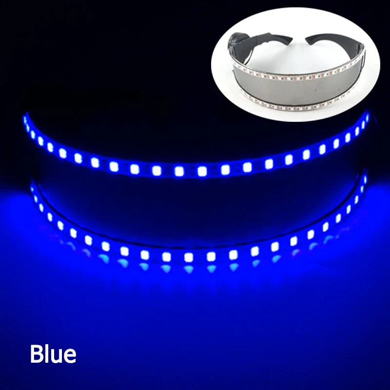Cyberpunk Futuristic Luminous Rave Goggles LED glowing glasses Accessories